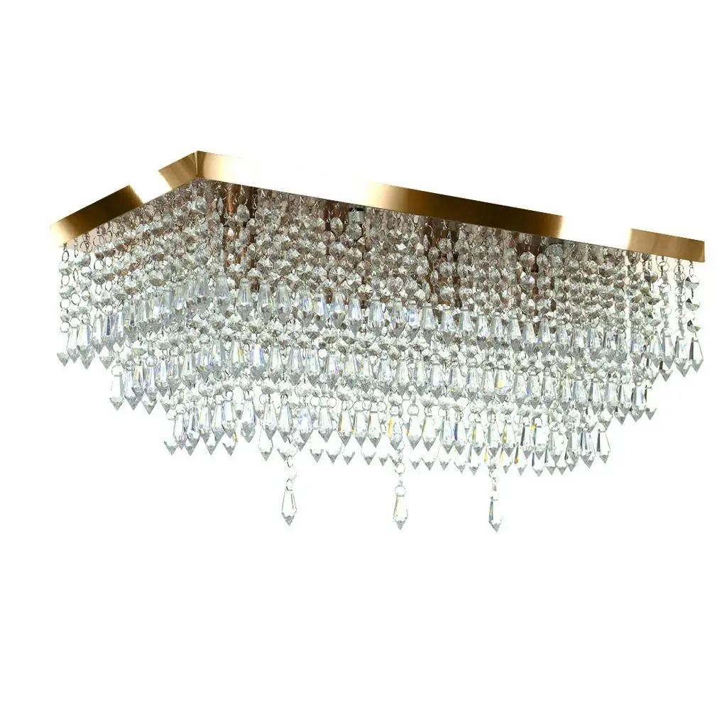 Lustre de Cristal Golden Cascade Casa Lumi